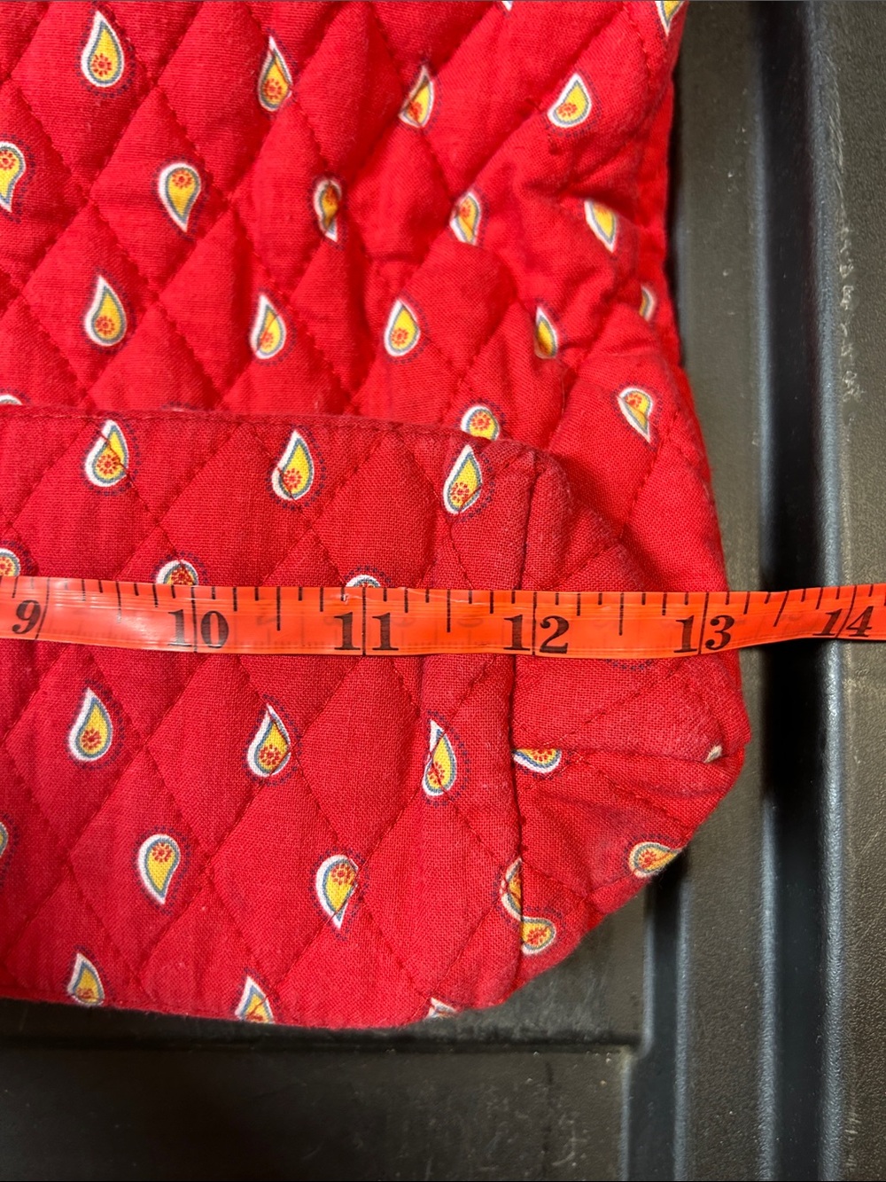 Source Unknown Vibrant Red Tote with Blue Floral‎ Design - Picture 6 of 8